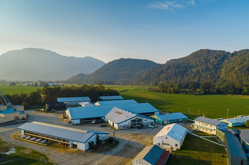 Aerial shot of the UBC Dairy Centre